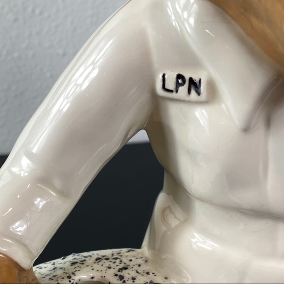 VTG ceramic LPN Nurse monkey statue funny - Picture 3 of 9